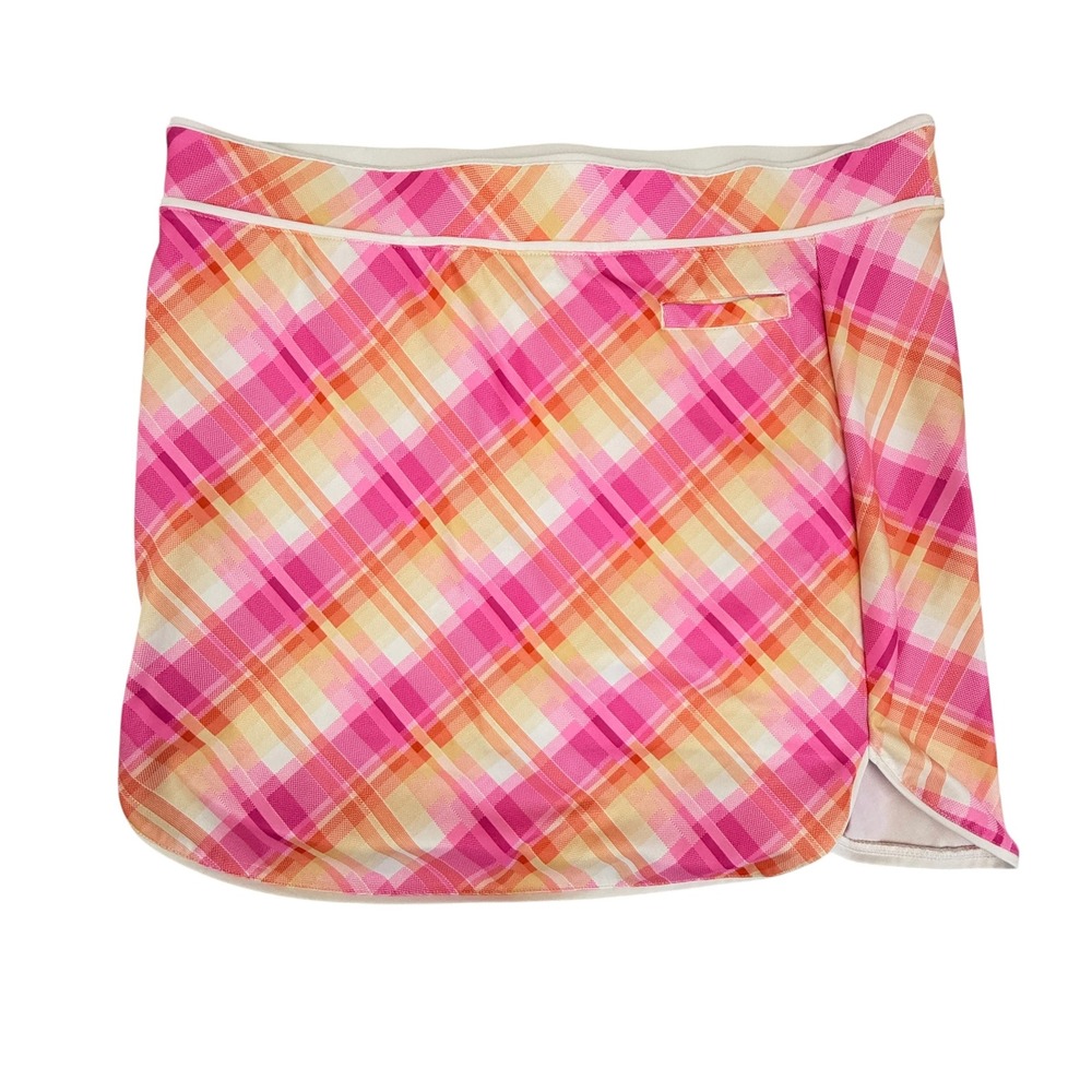 Pebble Beach Skort Women Extra Large Pink Plaid Golf Tennis Athletic Performance